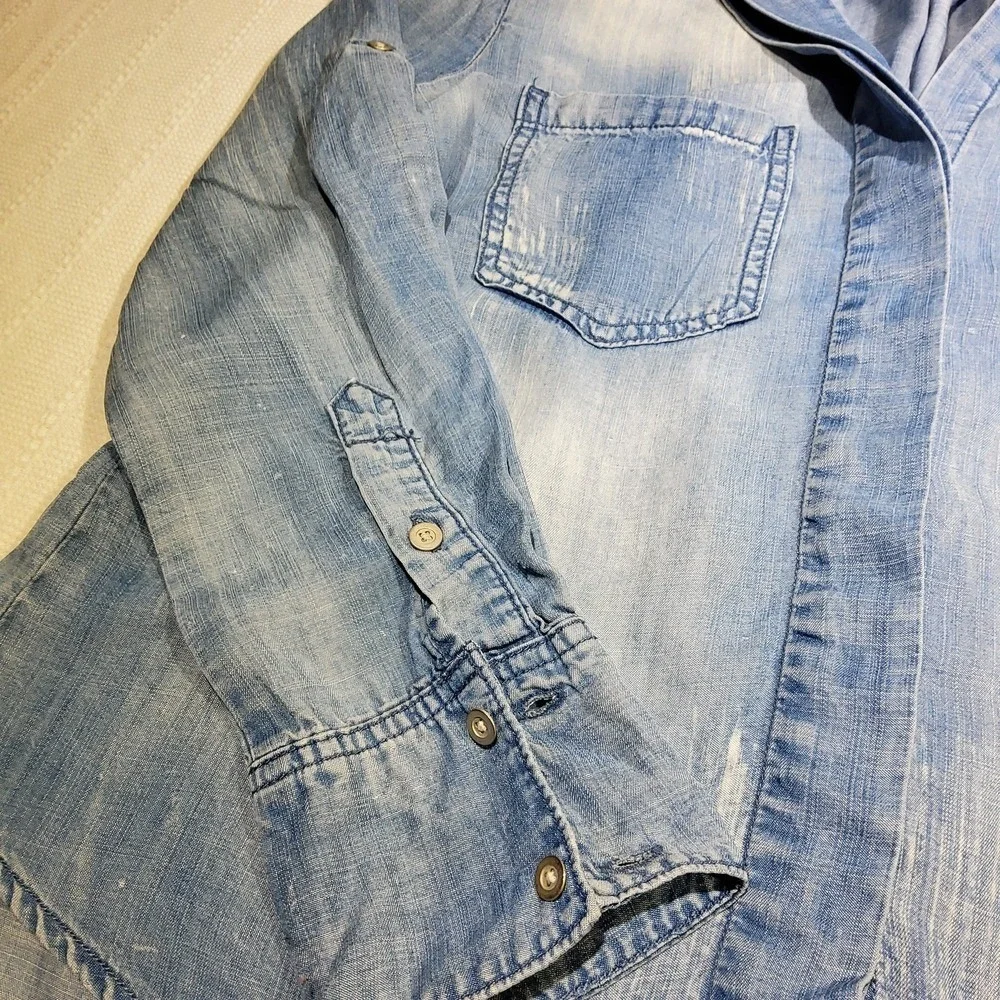 Cloth &‎ Stone Blue Long Sleeve Button Down Shirt